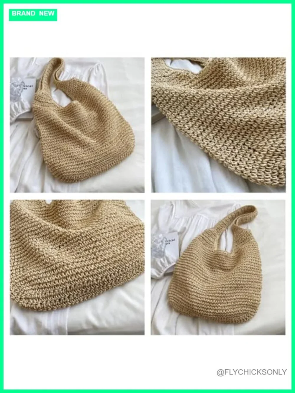 Straw Hobo Bag Handwoven Crochet Beach Tote Shoulder Bag for Women